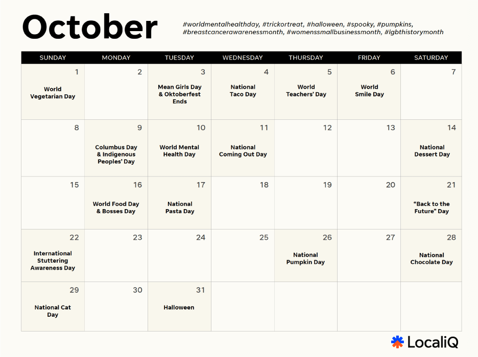 october 2023 marketing calendar