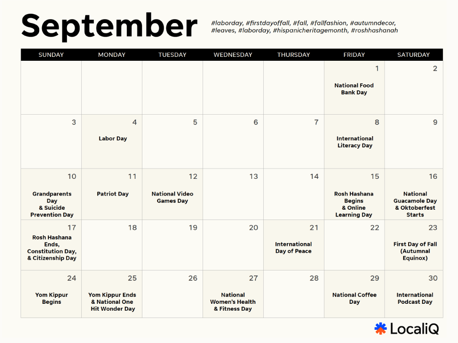back to school marketing - september marketing calendar