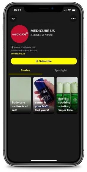 example of public profile on snapchat from medicube
