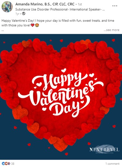 happy valentines day social media post example