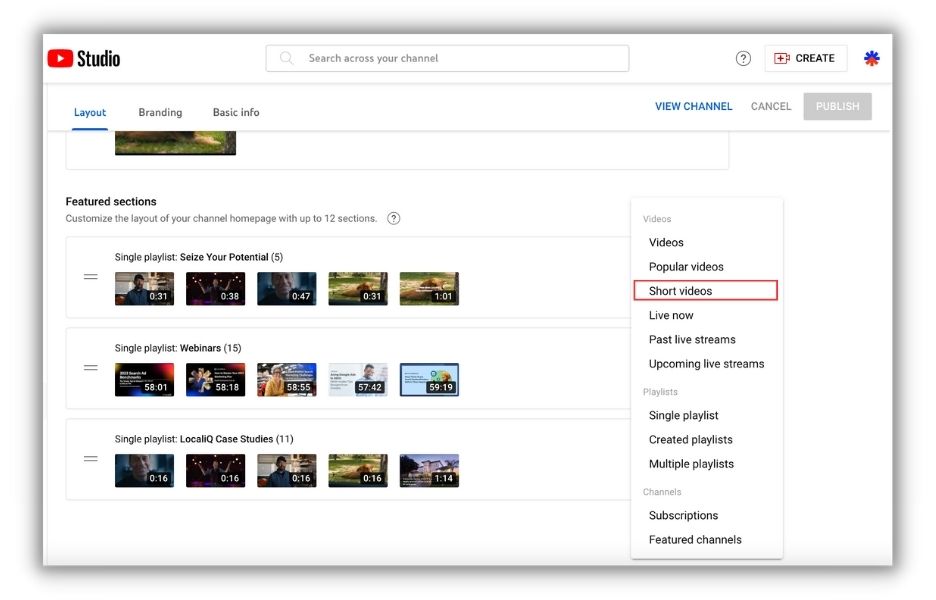 how to add youtube shorts to your homepage layout