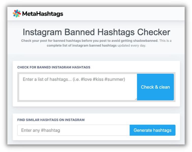 banned hashtag checker