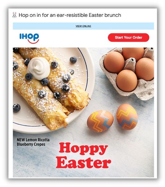easter marketing slogan example from ihop