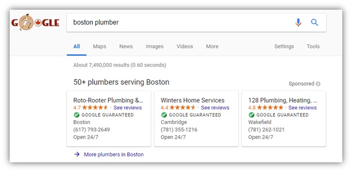 lead generation ideas - screenshot of local services ads