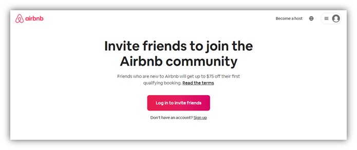lead generation ideas - Airbnb referral program example