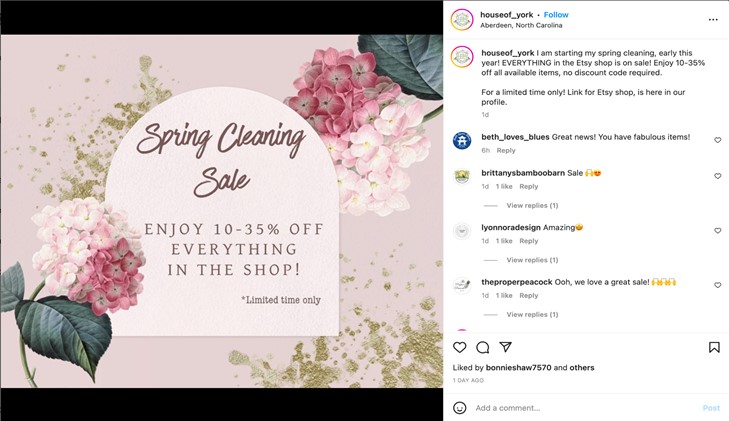 spring marketing slogans - example of spring instagram post from services business