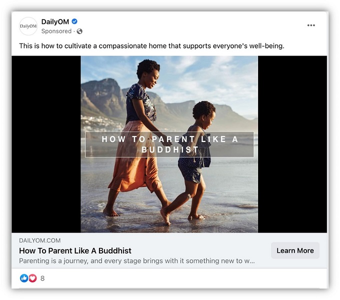 facebook lead ads - example of facebook lead ad 