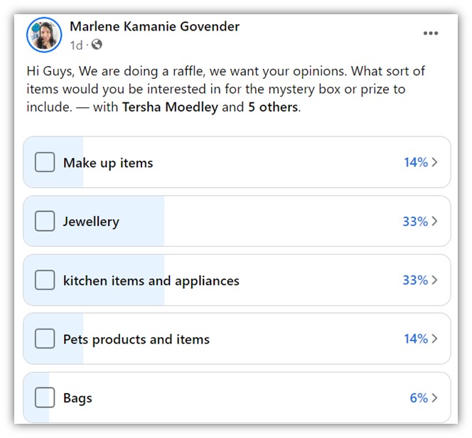 how to create a poll on facebook - facebook poll example