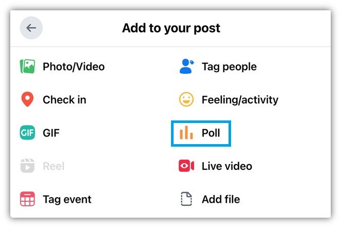 how to create a poll on facebook - adding a poll in a facebook group screenshot