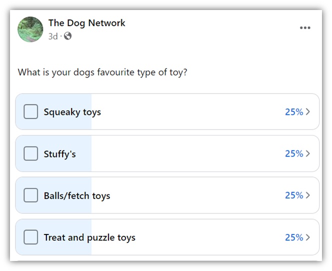 how to create a poll on facebook - fun facebook poll idea example