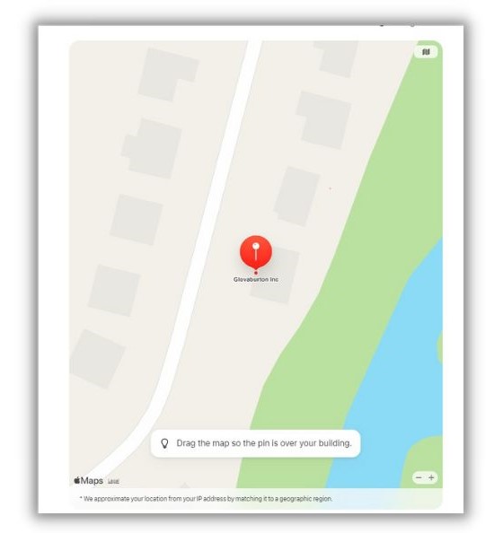 Add business on Apple Maps - screenshot of page to set your location pin