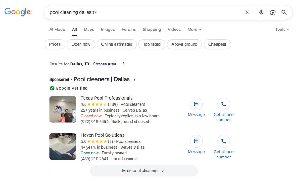 Home services benchmarks - Local Service Ad.