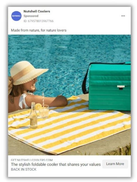 niche marketing - facebook ad for a cooler