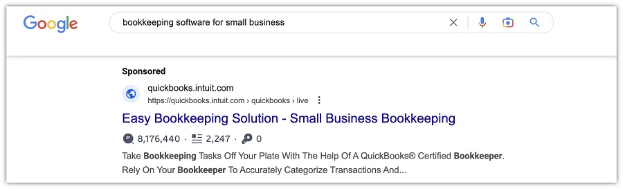 ad copy example - example of emotional ad copy on google search