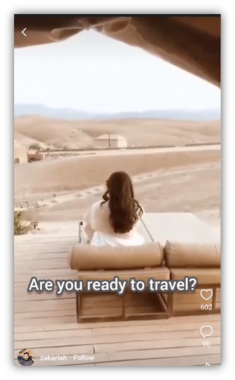 ad copy examples - tiktok travel ad using trigger words in ad copy