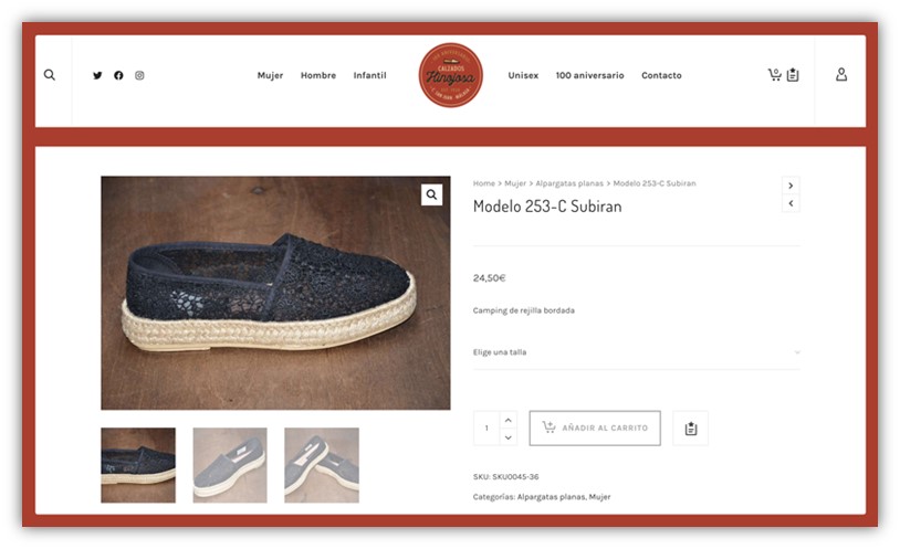 get your business online - shoe store product listing screenshot