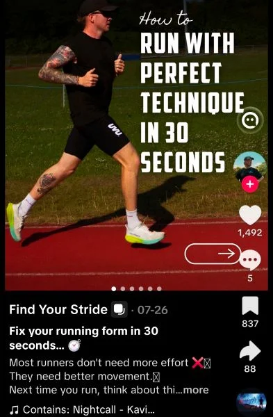 How to get TikTok followers - running post