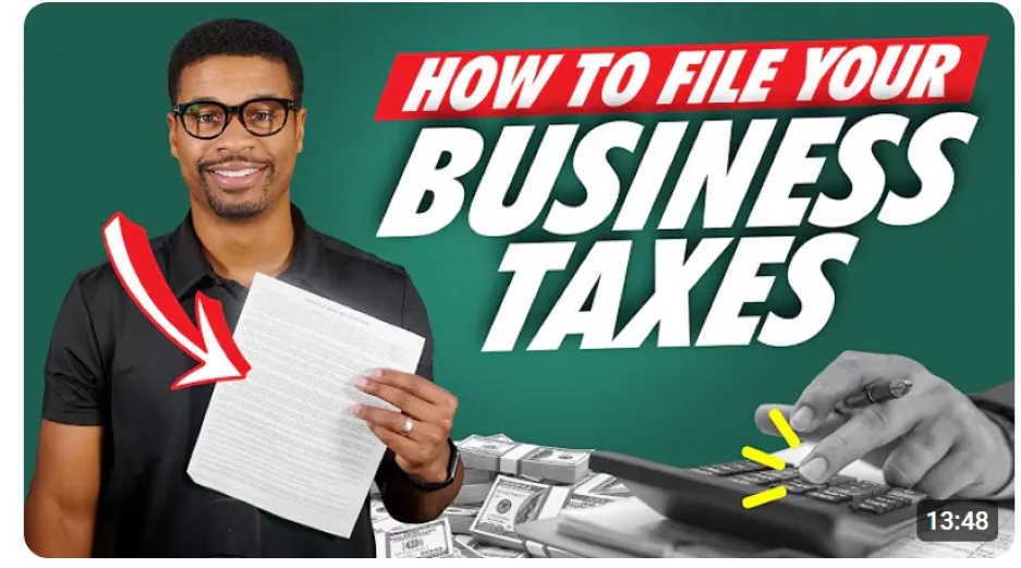 YouTube thumbnail examples - taxes video.