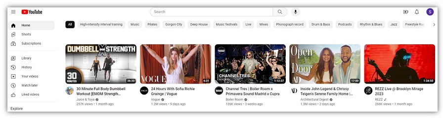 youtube thumbnail examples - youtube home page