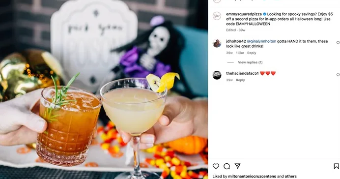 fall slogans - spooky savings fall social media post example