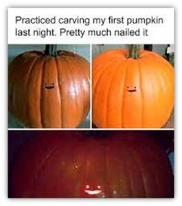 halloween email subject lines - jack-o-lantern carving meme