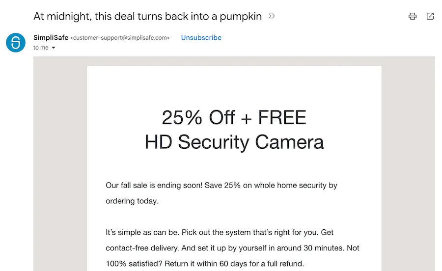 october email subject line with pumpkin