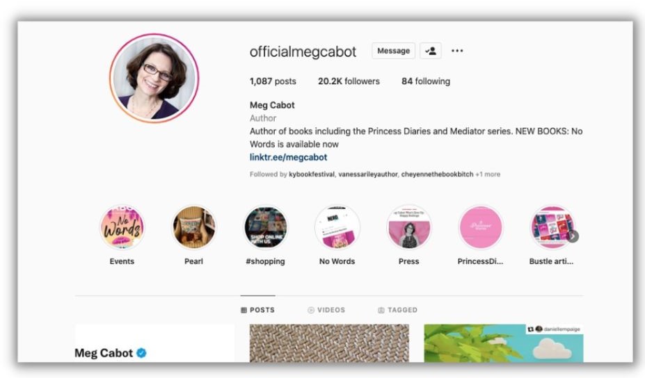 social media lead generation - screenshot of an Instagram profile
