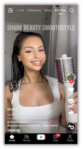 How to repost on TikTok - TikTok of woman showing hair care products