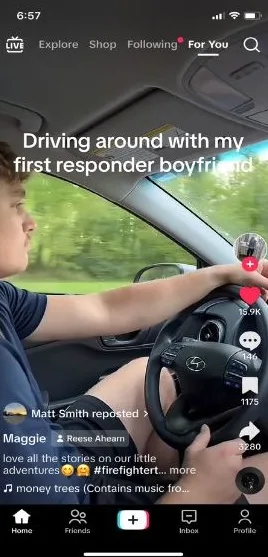 How to repost on TikTok - TikTok of a man driving