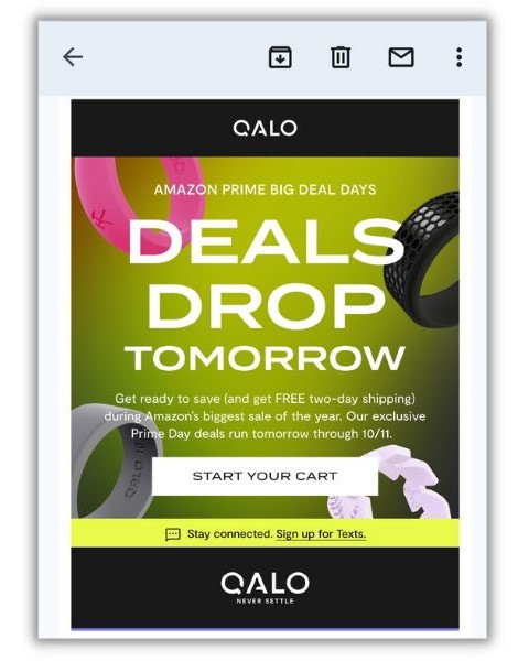 Email marketing strategy template - promo email from calo