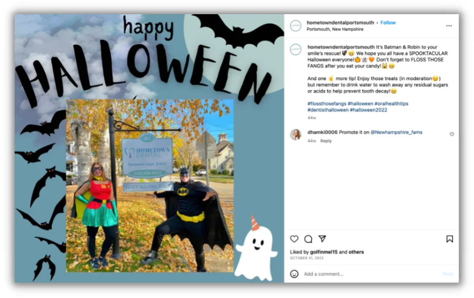 halloween marketing slogans in instagram caption for dentist