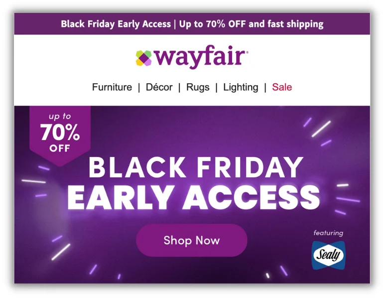 Wayfair black friday store sale 2020