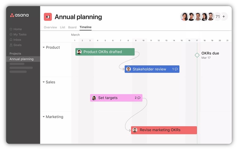 campaign planning tools - asana example