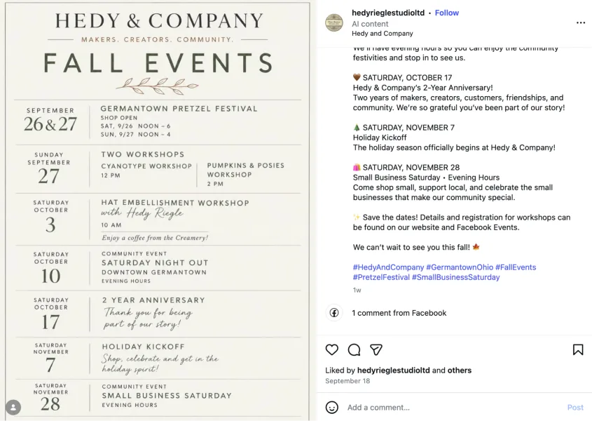 Small Business Saturday - Festive event