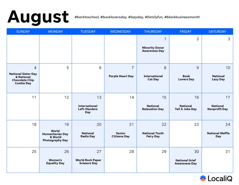august marketing calendar