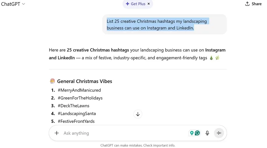 christmas social media posts - ai prompt example