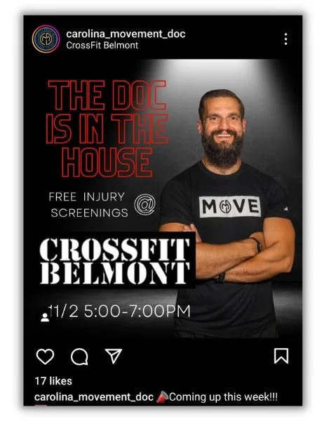 Healthcare leads - screenshot of a n Instagram post promoting a medical event.