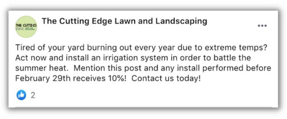 New Years marketing slogan - NYE marketing message from a landscaper
