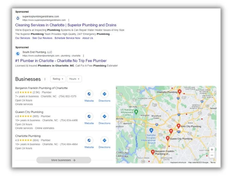 Online lead generation - screenshot of Google search ags