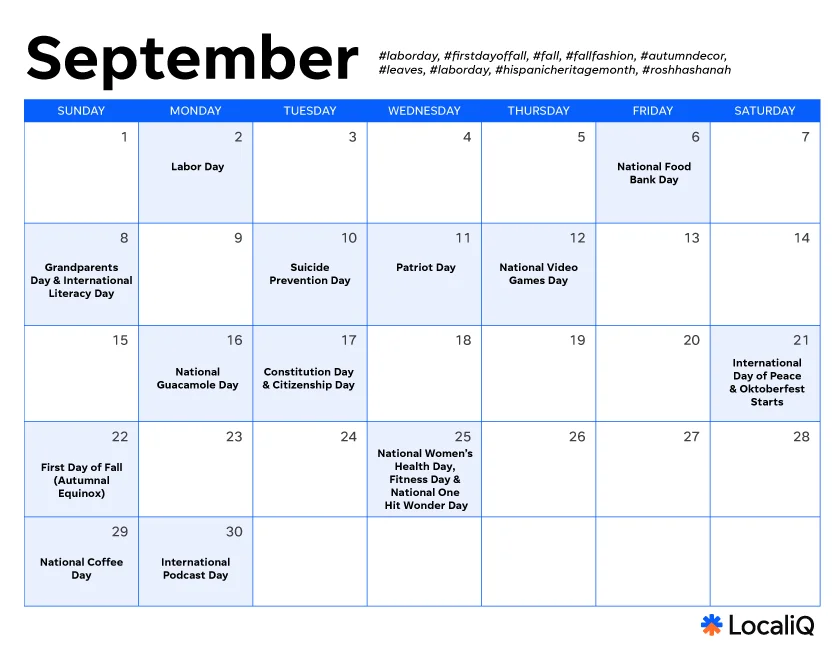september marketing calendar 