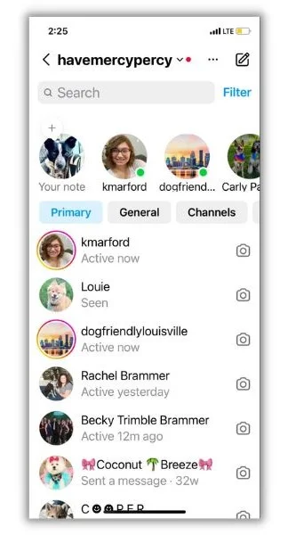 How to DM on Instagram - screenshot of an instagram account page