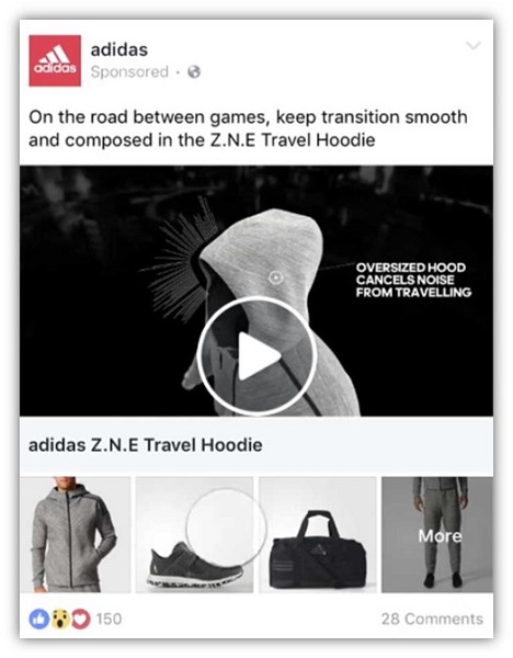 Facebook ad examples - Facebook collection ads screenshot