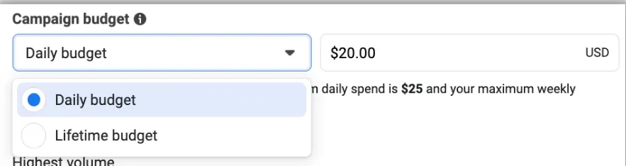 set facebook ads budget daily