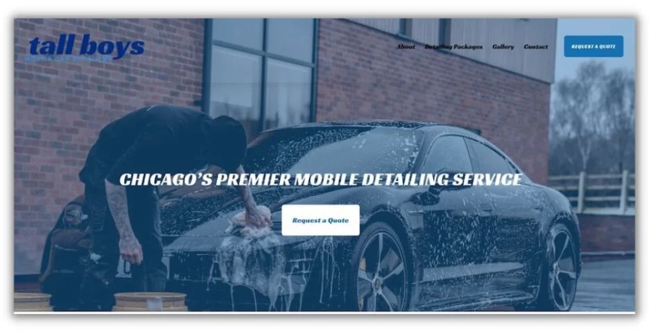 Types of sales leads - screenshot of a car wash website with a good CTA