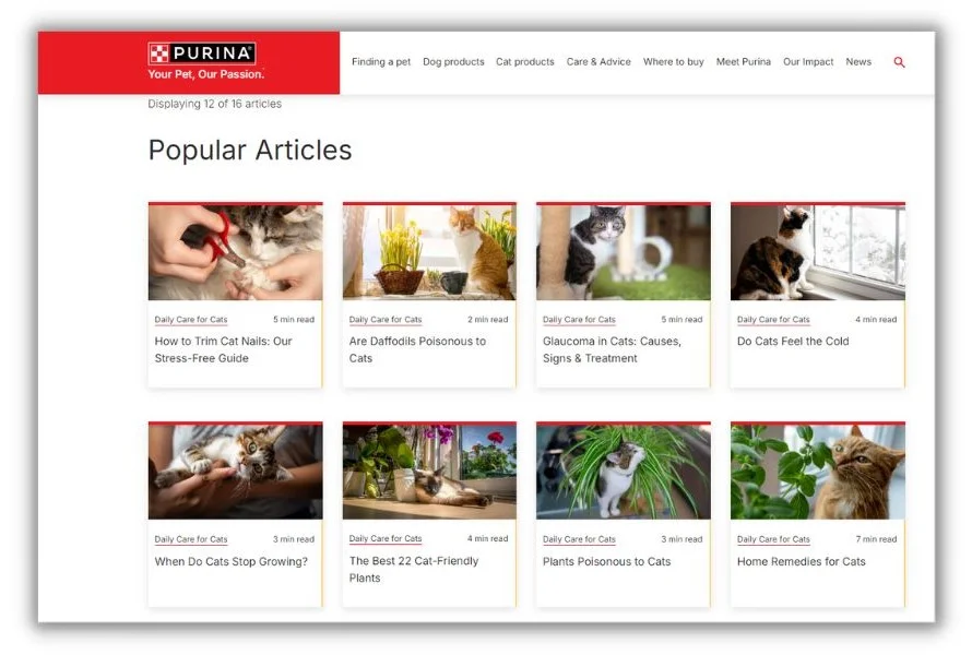 example of purina blog posts