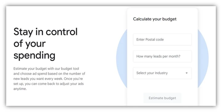 google local services ads - budget calculator