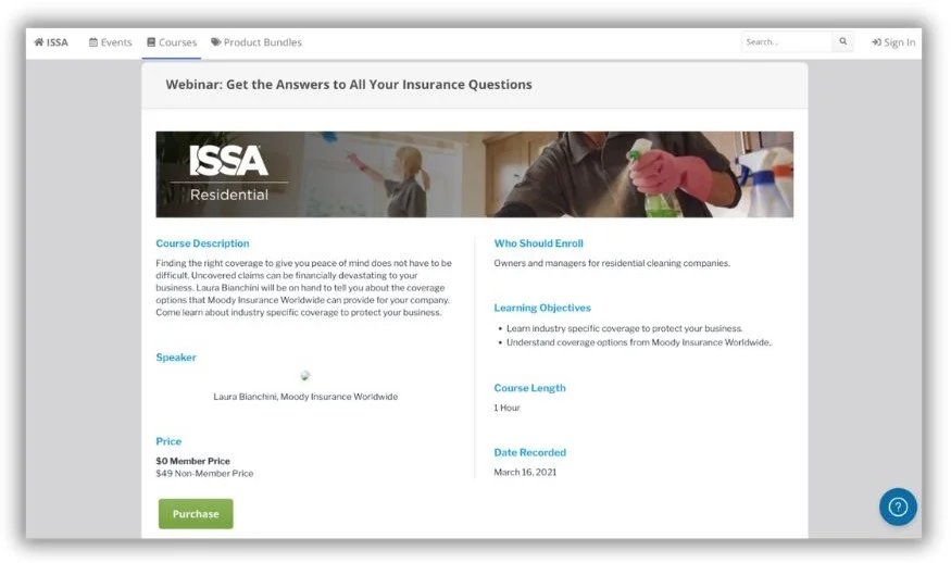 Insurance leads - screenshot from ISSA page.