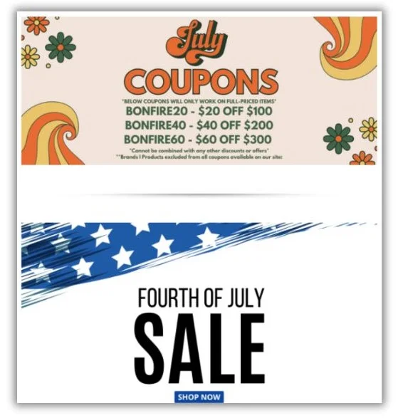 July promotion ideas - coupon ad.