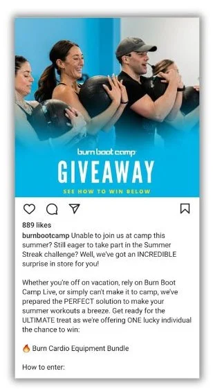 July promotion ideas - giveaway post on IG.