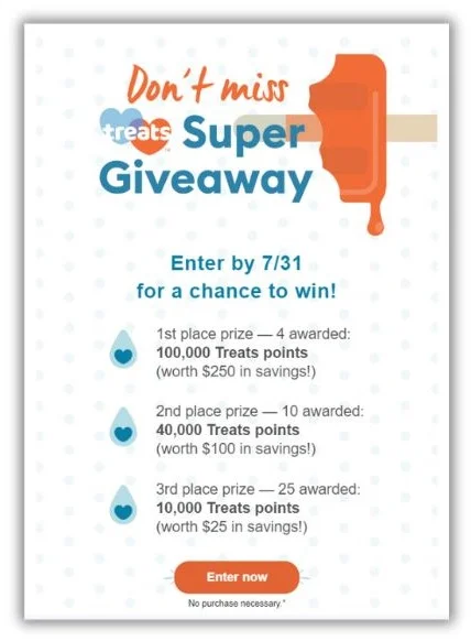 July promotion ideas - loyalty point giveaway ad.
